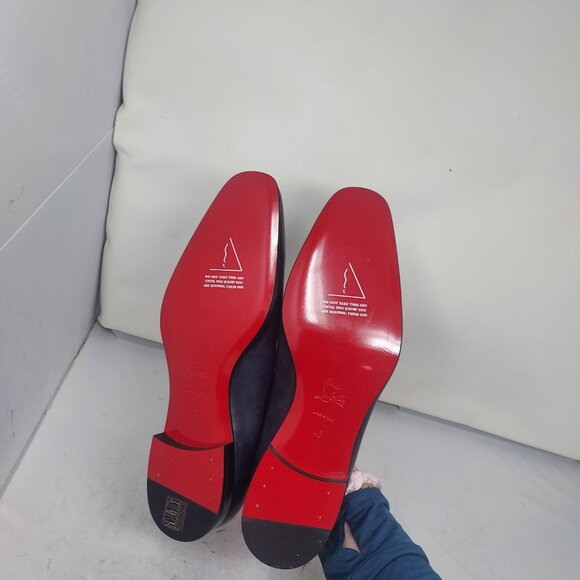 Christian Louboutin MENS Dandelion Navy Blue Leather Loafer Shoe main image 9